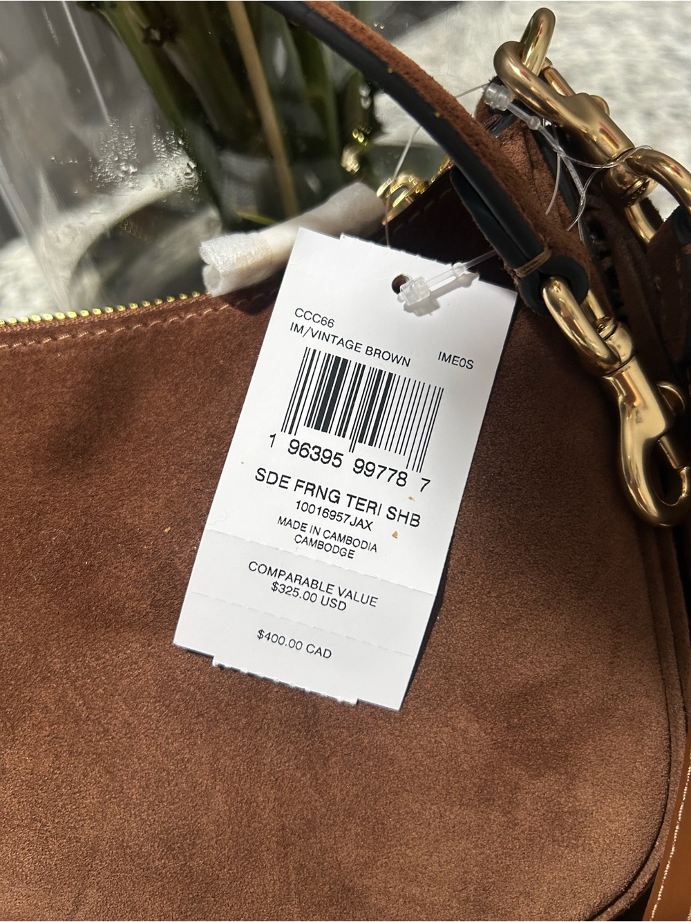 Coach Chestnut Brown Suede Fringe Shoulder Bag - Picture 3 of 5